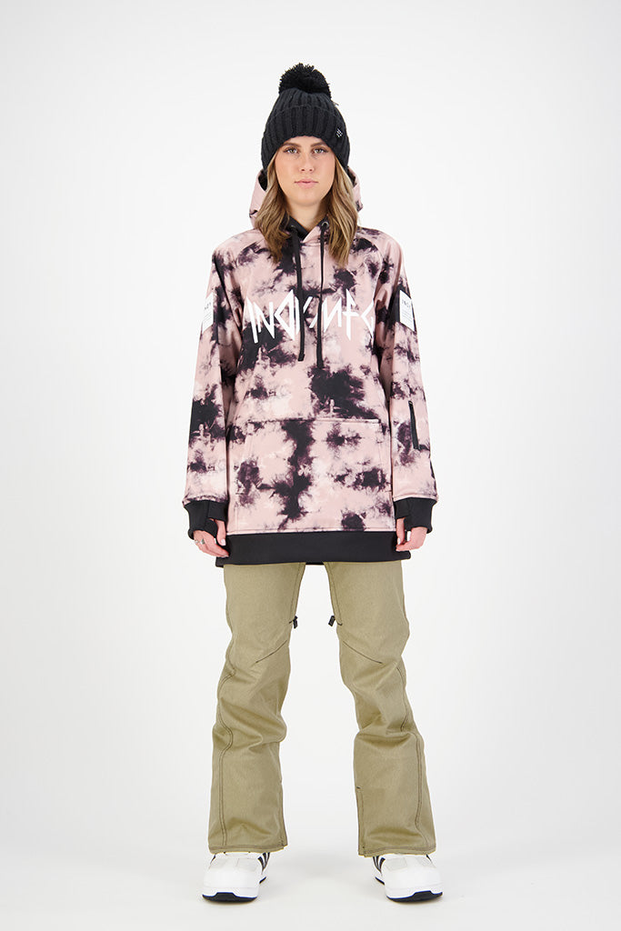 Indyslopestyle Womens BlackPink 10K Tech Hoodie Front